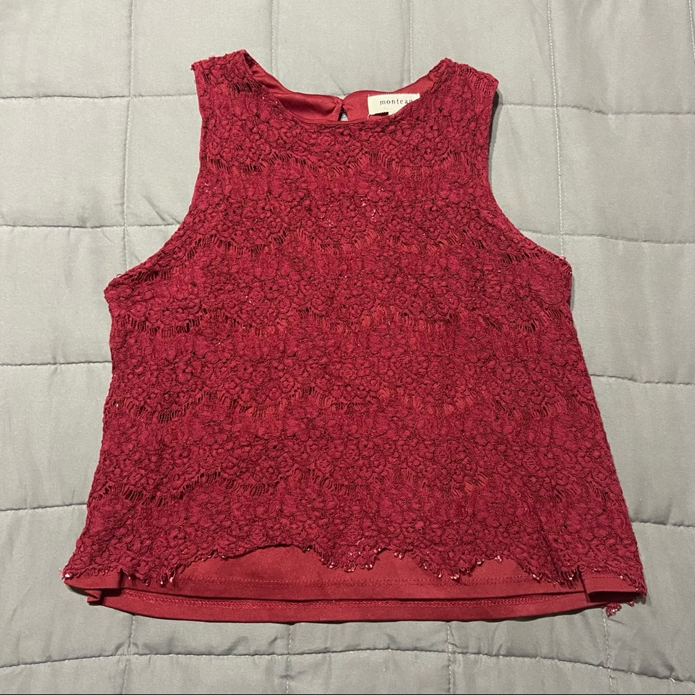 Monteau Dark Red Top 🤍